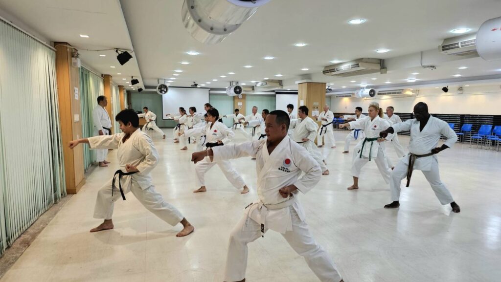 Participants practising techniques in pairs at the 2026 seminar