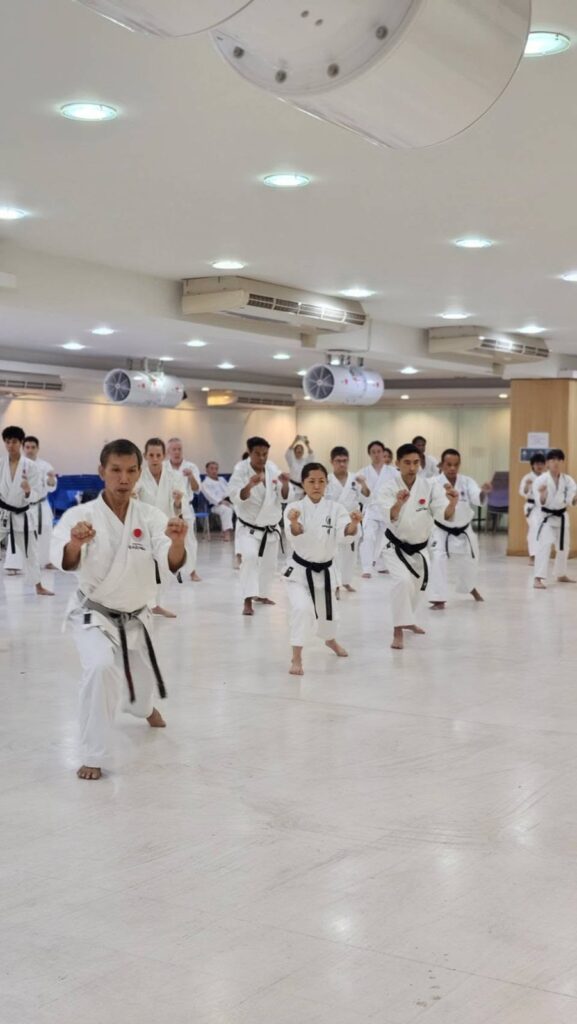 Participants practising a stance at the 2026 seminar