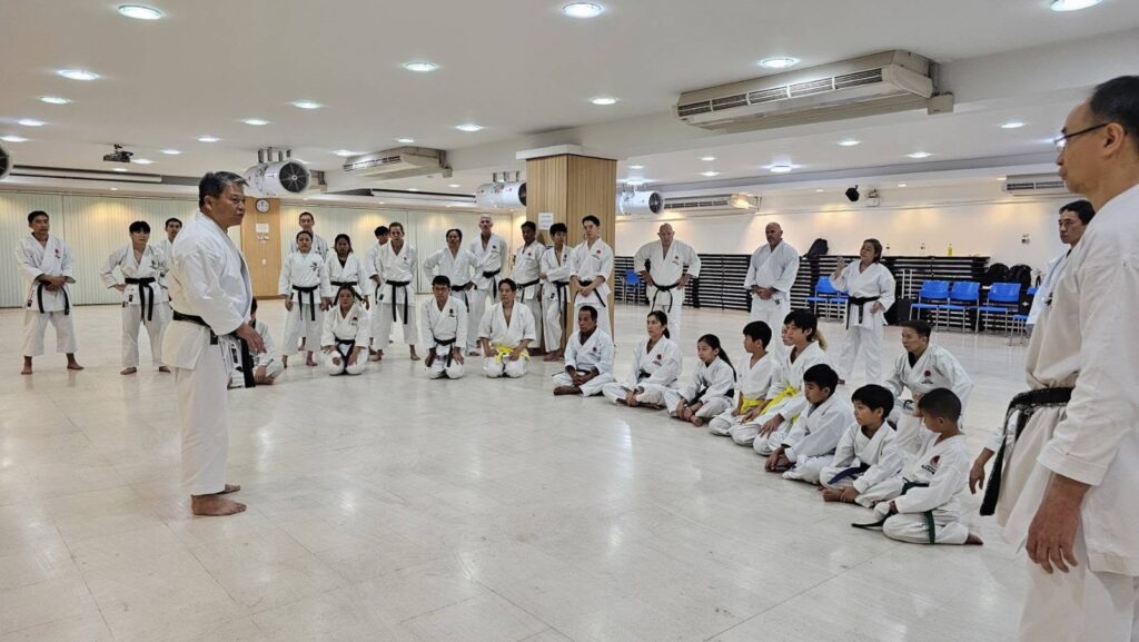 Participants practising in the large hall at the 2026 seminar