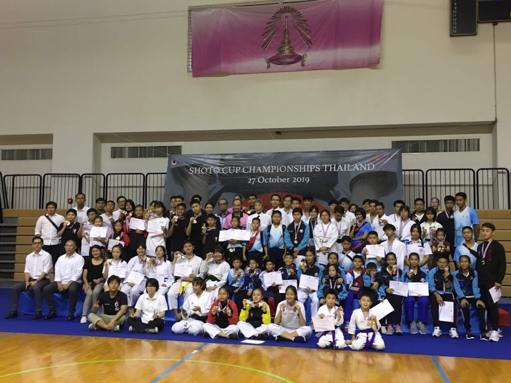 Participants and medal winners at the 2019 Thailand Shoto Cup